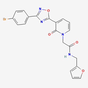 molecular formula C20H15BrN4O4 B2632345 2-[3-[3-(4-溴苯基)-1,2,4-恶二唑-5-基]-2-氧代吡啶-1(2H)-基]-N-(2-呋喃甲基)乙酰胺 CAS No. 1105223-43-5