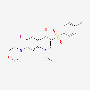 molecular formula C23H25FN2O4S B2632354 6-fluoro-7-morpholino-1-propyl-3-tosylquinolin-4(1H)-one CAS No. 892763-26-7