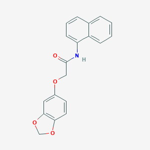 molecular formula C19H15NO4 B263237 Acetamide, 2-(1,3-benzodioxol-5-yloxy)-N-(1-naphthalenyl)- 