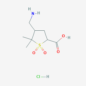 4-(Aminomethyl)-5,5-dimethyl-1,1-dioxothiolane-2-carboxylic acid;hydrochloride