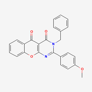 molecular formula C25H18N2O4 B2632373 3-benzyl-2-(4-methoxyphenyl)-3H-chromeno[2,3-d]pyrimidine-4,5-dione CAS No. 883954-57-2