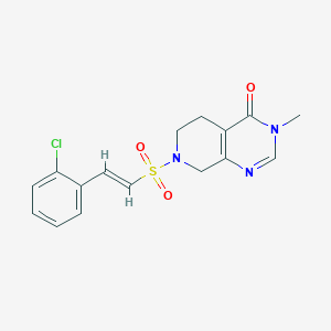 molecular formula C16H16ClN3O3S B2632375 7-[(E)-2-(2-Chlorophenyl)ethenyl]sulfonyl-3-methyl-6,8-dihydro-5H-pyrido[3,4-d]pyrimidin-4-one CAS No. 2111905-66-7