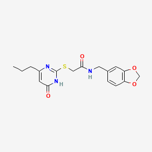 N-(1,3-benzodioxol-5-ylmethyl)-2-[(4-hydroxy-6-propylpyrimidin-2-yl)sulfanyl]acetamide