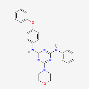 molecular formula C25H24N6O2 B2632388 6-morpholino-N2-(4-phenoxyphenyl)-N4-phenyl-1,3,5-triazine-2,4-diamine CAS No. 946339-56-6