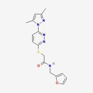 molecular formula C16H17N5O2S B2632395 2-((6-(3,5-dimethyl-1H-pyrazol-1-yl)pyridazin-3-yl)thio)-N-(furan-2-ylmethyl)acetamide CAS No. 1334371-46-8