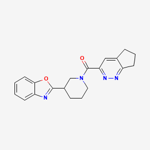 2-(1-{5H,6H,7H-cyclopenta[c]pyridazine-3-carbonyl}piperidin-3-yl)-1,3-benzoxazole