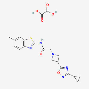 molecular formula C20H21N5O6S B2632398 2-(3-(3-cyclopropyl-1,2,4-oxadiazol-5-yl)azetidin-1-yl)-N-(6-methylbenzo[d]thiazol-2-yl)acetamide oxalate CAS No. 1351634-29-1