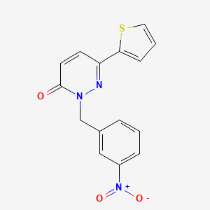 molecular formula C15H11N3O3S B2632408 2-[(3-硝基苯基)甲基]-6-噻吩-2-基吡啶并嘧啶-3-酮 CAS No. 899946-37-3