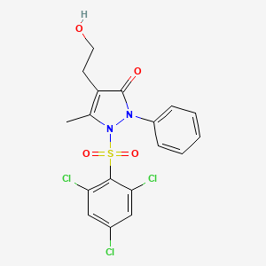 4-(2-hydroxyethyl)-5-methyl-2-phenyl-1-[(2,4,6-trichlorophenyl)sulfonyl]-1,2-dihydro-3H-pyrazol-3-one