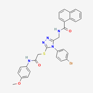 molecular formula C29H24BrN5O3S B2632427 N-((4-(4-bromophenyl)-5-((2-((4-methoxyphenyl)amino)-2-oxoethyl)thio)-4H-1,2,4-triazol-3-yl)methyl)-1-naphthamide CAS No. 393874-01-6