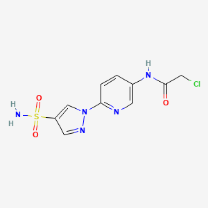 2-Chloro-N-[6-(4-sulfamoylpyrazol-1-yl)pyridin-3-yl]acetamide