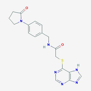 molecular formula C18H18N6O2S B263244 N-[4-(2-oxopyrrolidin-1-yl)benzyl]-2-(9H-purin-6-ylsulfanyl)acetamide 