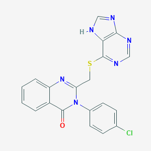 molecular formula C20H13ClN6OS B263245 3-(4-chlorophenyl)-2-[(9H-purin-6-ylsulfanyl)methyl]-4(3H)-quinazolinone 