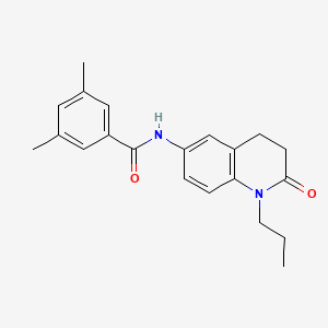 molecular formula C21H24N2O2 B2632452 3,5-dimethyl-N-(2-oxo-1-propyl-1,2,3,4-tetrahydroquinolin-6-yl)benzamide CAS No. 954659-95-1