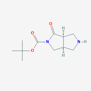 molecular formula C11H18N2O3 B2632454 叔丁基(3aR,6aS)-4-氧代-1,2,3,3a,6,6a-六氢吡咯并[3,4-c]吡咯-5-羧酸酯 CAS No. 2137970-61-5
