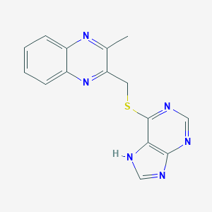 molecular formula C15H12N6S B263246 Quinoxaline, 2-methyl-3-[(9H-purin-6-ylthio)methyl]- 