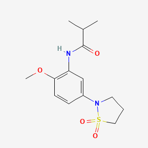 molecular formula C14H20N2O4S B2632466 N-(5-(1,1-dioxidoisothiazolidin-2-yl)-2-methoxyphenyl)isobutyramide CAS No. 941932-74-7