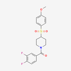 molecular formula C19H19F2NO4S B2632473 (3,4-Difluorophenyl)(4-((4-methoxyphenyl)sulfonyl)piperidin-1-yl)methanone CAS No. 1795298-57-5