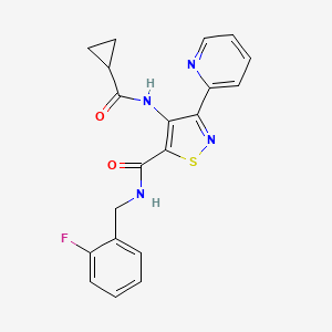 4-[(cyclopropylcarbonyl)amino]-N-(2-fluorobenzyl)-3-pyridin-2-ylisothiazole-5-carboxamide