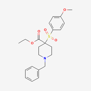 molecular formula C22H27NO5S B2632478 Ethyl 1-benzyl-4-(4-methoxyphenyl)sulfonylpiperidine-4-carboxylate CAS No. 212770-54-2