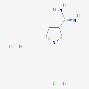 molecular formula C6H15Cl2N3 B2632485 1-Methylpyrrolidine-3-carboximidamide dihydrochloride CAS No. 2094909-98-3