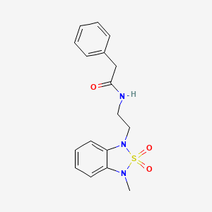 molecular formula C17H19N3O3S B2632491 N-(2-(3-methyl-2,2-dioxidobenzo[c][1,2,5]thiadiazol-1(3H)-yl)ethyl)-2-phenylacetamide CAS No. 2034238-07-6