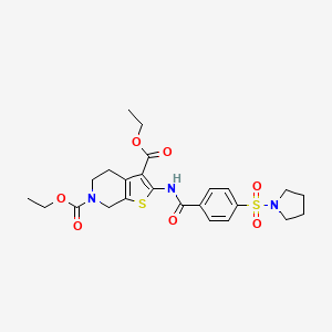 diethyl 2-(4-(pyrrolidin-1-ylsulfonyl)benzamido)-4,5-dihydrothieno[2,3-c]pyridine-3,6(7H)-dicarboxylate