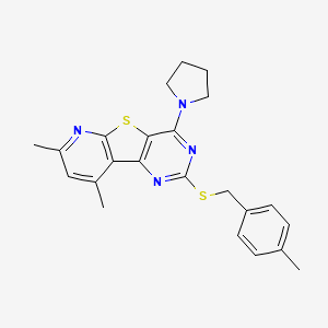 7,9-Dimethyl-2-[(4-methylbenzyl)sulfanyl]-4-(1-pyrrolidinyl)pyrido[3',2':4,5]thieno[3,2-d]pyrimidine