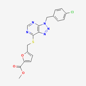 methyl 5-(((3-(4-chlorobenzyl)-3H-[1,2,3]triazolo[4,5-d]pyrimidin-7-yl)thio)methyl)furan-2-carboxylate