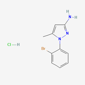 molecular formula C10H11BrClN3 B2632502 1-(2-bromophenyl)-5-methyl-1H-pyrazol-3-amine hydrochloride CAS No. 2137745-15-2