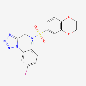 N-((1-(3-fluorophenyl)-1H-tetrazol-5-yl)methyl)-2,3-dihydrobenzo[b][1,4]dioxine-6-sulfonamide