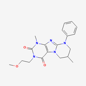 3-(2-methoxyethyl)-1,7-dimethyl-9-phenyl-6,7,8,9-tetrahydropyrimido[2,1-f]purine-2,4(1H,3H)-dione