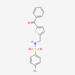 molecular formula C18H14BrNO3S2 B2632508 N-((5-benzoylthiophen-2-yl)methyl)-4-bromobenzenesulfonamide CAS No. 1797963-07-5
