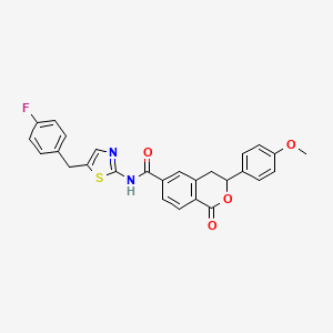 molecular formula C27H21FN2O4S B2632509 N-[5-(4-fluorobenzyl)-1,3-thiazol-2-yl]-3-(4-methoxyphenyl)-1-oxo-3,4-dihydro-1H-isochromene-6-carboxamide CAS No. 951901-91-0