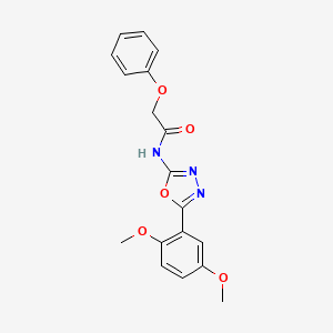 molecular formula C18H17N3O5 B2632513 N-(5-(2,5-二甲氧基苯基)-1,3,4-恶二唑-2-基)-2-苯氧基乙酰胺 CAS No. 952841-54-2