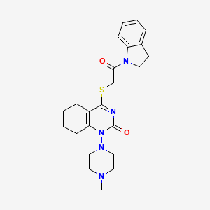 4-((2-(indolin-1-yl)-2-oxoethyl)thio)-1-(4-methylpiperazin-1-yl)-5,6,7,8-tetrahydroquinazolin-2(1H)-one