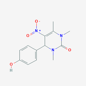 molecular formula C13H15N3O4 B2632521 4-(4-hydroxyphenyl)-1,3,6-trimethyl-5-nitro-3,4-dihydropyrimidin-2(1H)-one CAS No. 610266-99-4