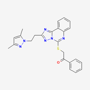 2-[[2-[2-(3,5-Dimethylpyrazol-1-yl)ethyl]-[1,2,4]triazolo[1,5-c]quinazolin-5-yl]sulfanyl]-1-phenylethanone