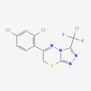 molecular formula C11H5Cl3F2N4S B2632530 3-[chloro(difluoro)methyl]-6-(2,4-dichlorophenyl)-7H-[1,2,4]triazolo[3,4-b][1,3,4]thiadiazine CAS No. 832739-69-2