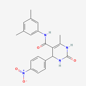 molecular formula C20H20N4O4 B2632534 N-(3,5-二甲苯基)-6-甲基-4-(4-硝基苯基)-2-氧代-1,2,3,4-四氢嘧啶-5-甲酰胺 CAS No. 537679-49-5