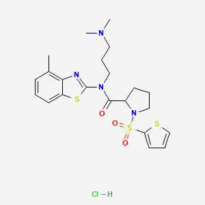 N-(3-(dimethylamino)propyl)-N-(4-methylbenzo[d]thiazol-2-yl)-1-(thiophen-2-ylsulfonyl)pyrrolidine-2-carboxamide hydrochloride
