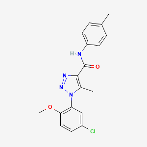 molecular formula C18H17ClN4O2 B2632538 1-(5-chloro-2-methoxyphenyl)-5-methyl-N-(4-methylphenyl)triazole-4-carboxamide CAS No. 866896-24-4