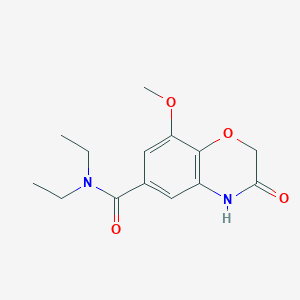 molecular formula C14H18N2O4 B263254 N,N-diethyl-8-methoxy-3-oxo-3,4-dihydro-2H-1,4-benzoxazine-6-carboxamide 