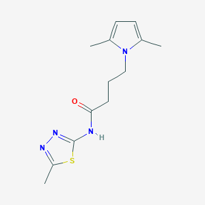 molecular formula C13H18N4OS B2632540 4-(2,5-dimethyl-1H-pyrrol-1-yl)-N-(5-methyl-1,3,4-thiadiazol-2-yl)butanamide CAS No. 1257546-51-2