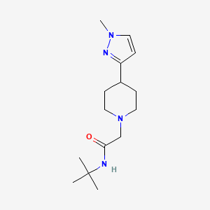 molecular formula C15H26N4O B2632543 N-(tert-butyl)-2-(4-(1-methyl-1H-pyrazol-3-yl)piperidin-1-yl)acetamide CAS No. 2034285-76-0