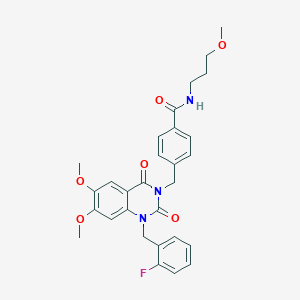 4-((1-(2-fluorobenzyl)-6,7-dimethoxy-2,4-dioxo-1,2-dihydroquinazolin-3(4H)-yl)methyl)-N-(3-methoxypropyl)benzamide