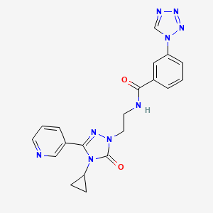 N-(2-(4-cyclopropyl-5-oxo-3-(pyridin-3-yl)-4,5-dihydro-1H-1,2,4-triazol-1-yl)ethyl)-3-(1H-tetrazol-1-yl)benzamide