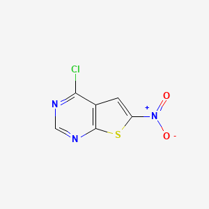 molecular formula C6H2ClN3O2S B2632551 4-氯-6-硝基噻吩并[2,3-d]嘧啶 CAS No. 56844-13-4