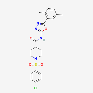 1-((4-chlorophenyl)sulfonyl)-N-(5-(2,5-dimethylphenyl)-1,3,4-oxadiazol-2-yl)piperidine-4-carboxamide