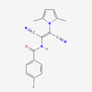 N-[(1E)-1,2-dicyano-2-(2,5-dimethyl-1H-pyrrol-1-yl)eth-1-en-1-yl]-4-fluorobenzamide